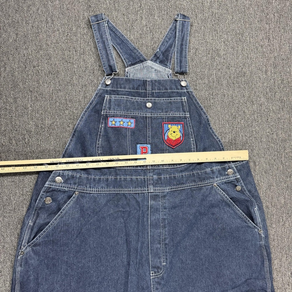 Vintage Disney Winnie the Pooh Overalls Womens 2X Denim 90s Embroidered Patches - Picture 6 of 13